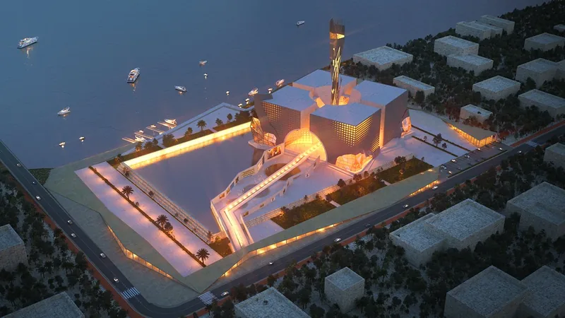 Waterfront Cultural Centre — Aerial, dusk