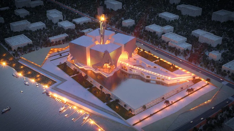 Waterfront Cultural Centre — Aerial, night