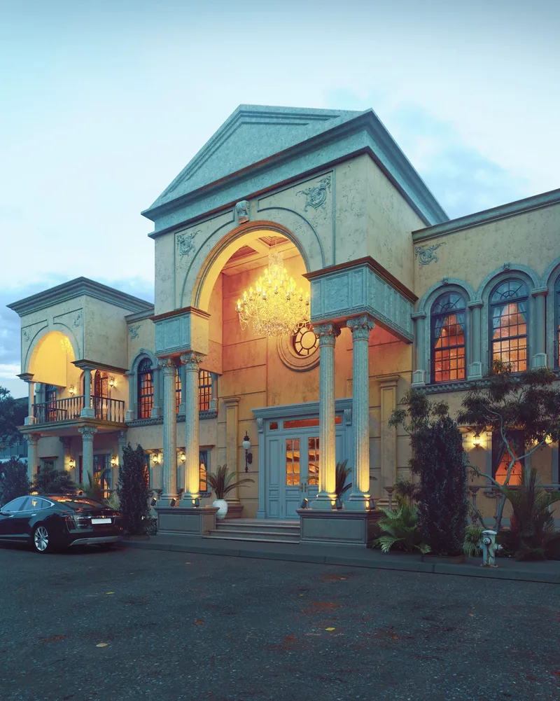 Classical Exterior Study — Approach at dusk