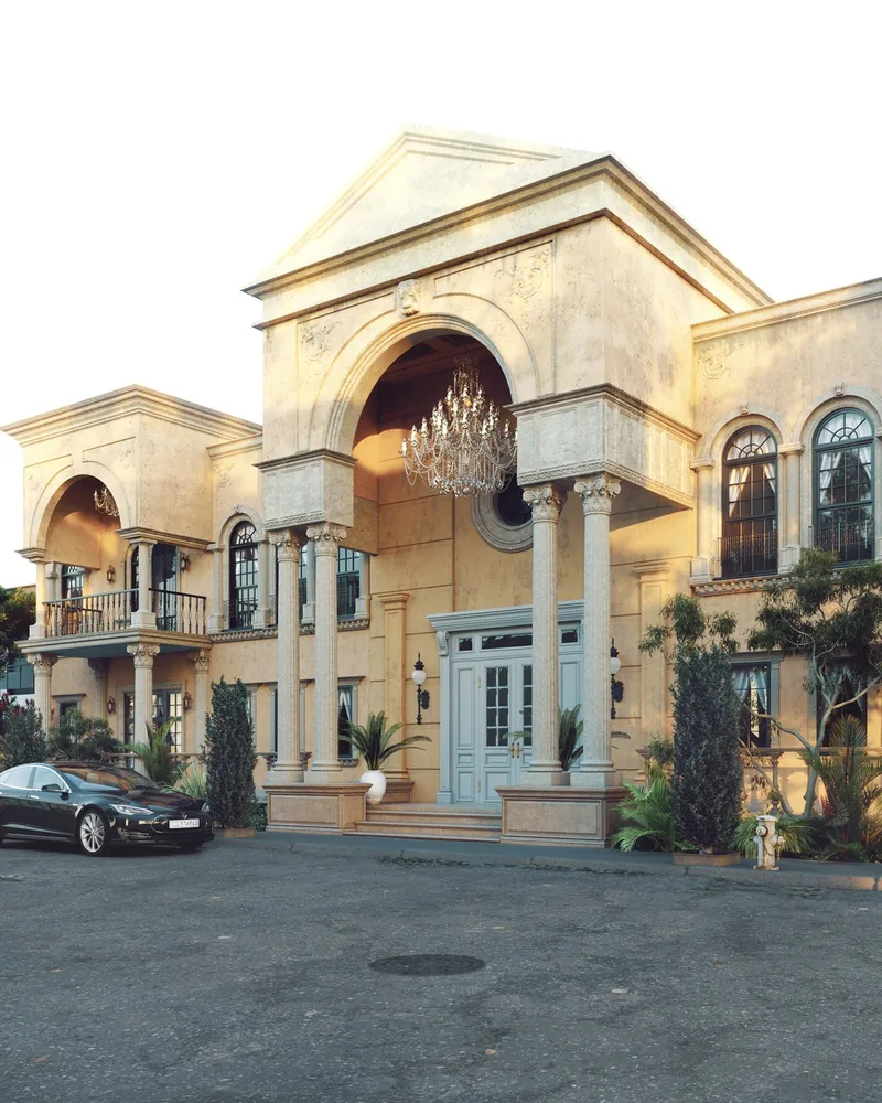 Classical Exterior Study — Entrance, evening